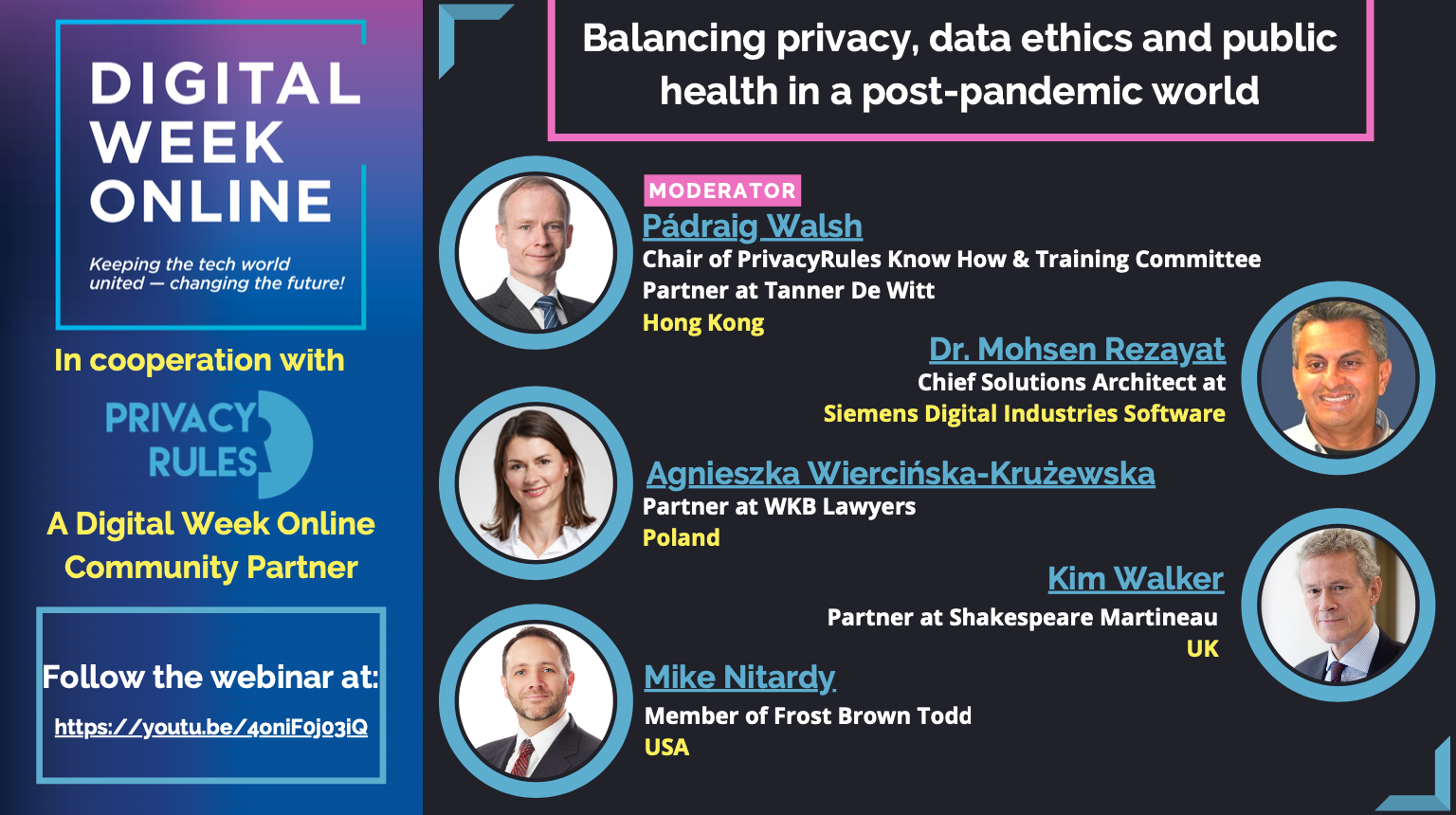 PRIVACYRULES SEMINAR AT THE DIGITAL WEEK