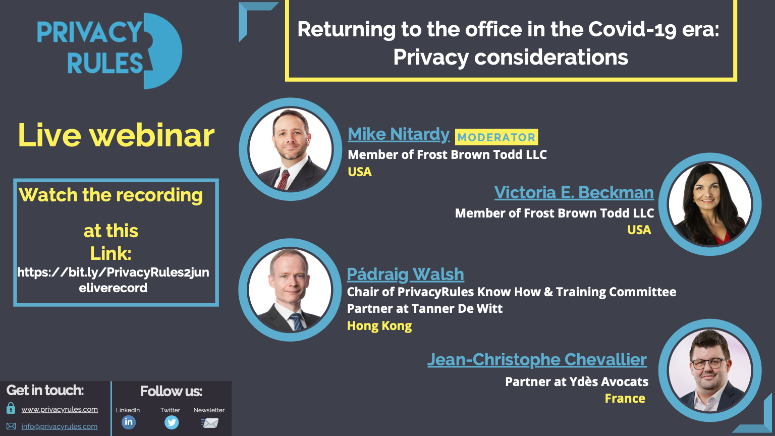 PRIVACYRULES LIVE WEBINAR